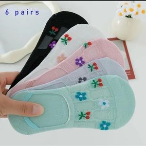 6 Pairs of WOMEN'S Invisible Socks, Slippers